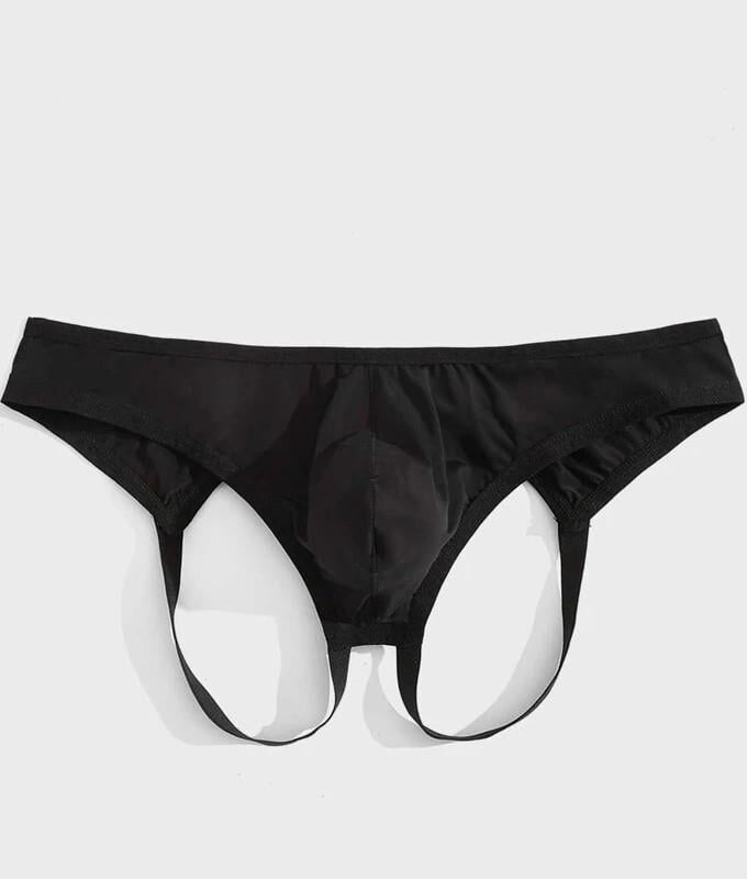 Erkek Siyah Düz Jockstrap Fantezi İç Çamaşırı