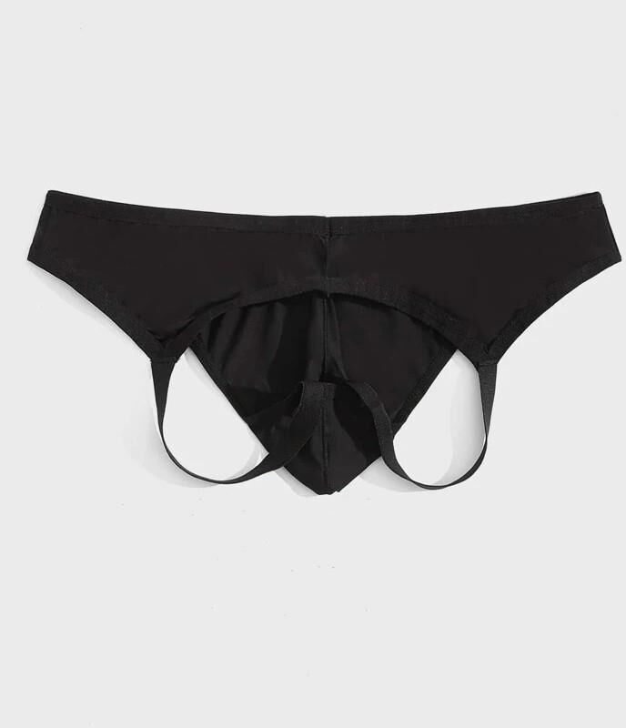 Erkek Siyah Düz Jockstrap Fantezi İç Çamaşırı