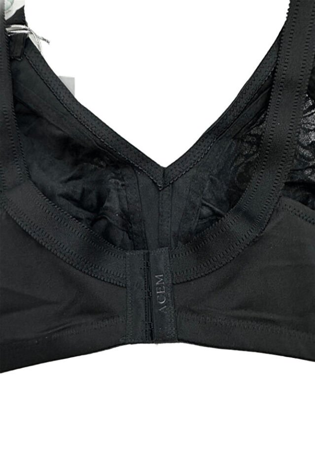 Kadın D Cup Dantelli Siyah Büyük Beden Minimizer Toparlayıcı Sütyen – 110D-130D - Acemoğlu