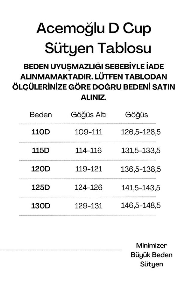 Kadın D Cup Dantelli Siyah Büyük Beden Minimizer Toparlayıcı Sütyen – 110D-130D - Acemoğlu