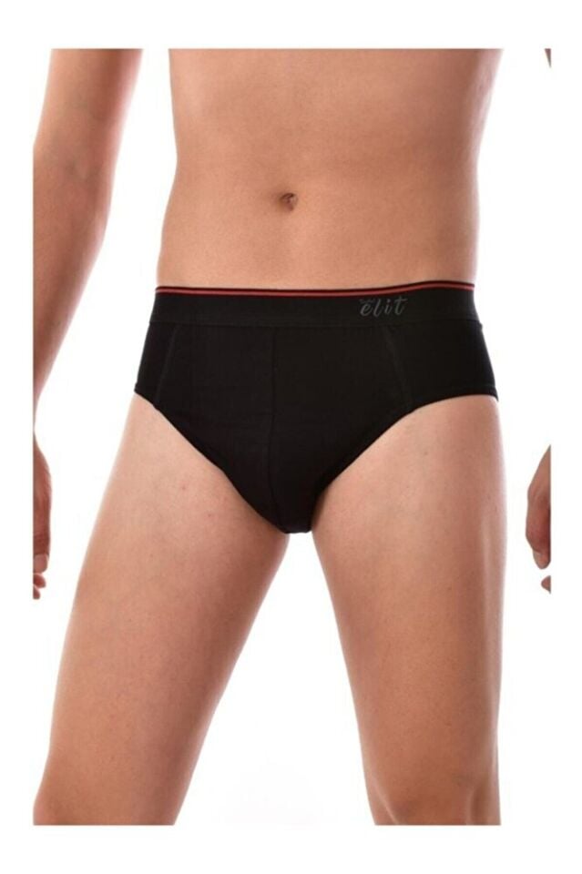 Erkek Siyah 3 Adet Elit Likralı Kemerli Elasthan 1351 Slip