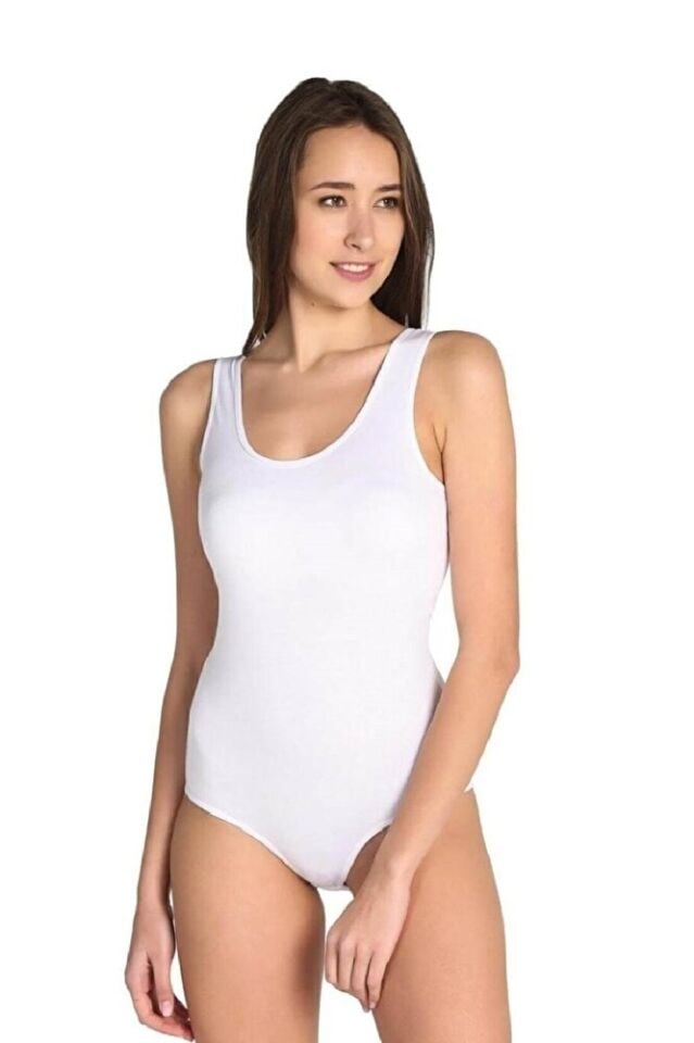 Kadın Tutku Çıtçıtlı Body Elastan 3’lü Paket – Geniş Askılı, Likralı, Beyaz Zıbın 149