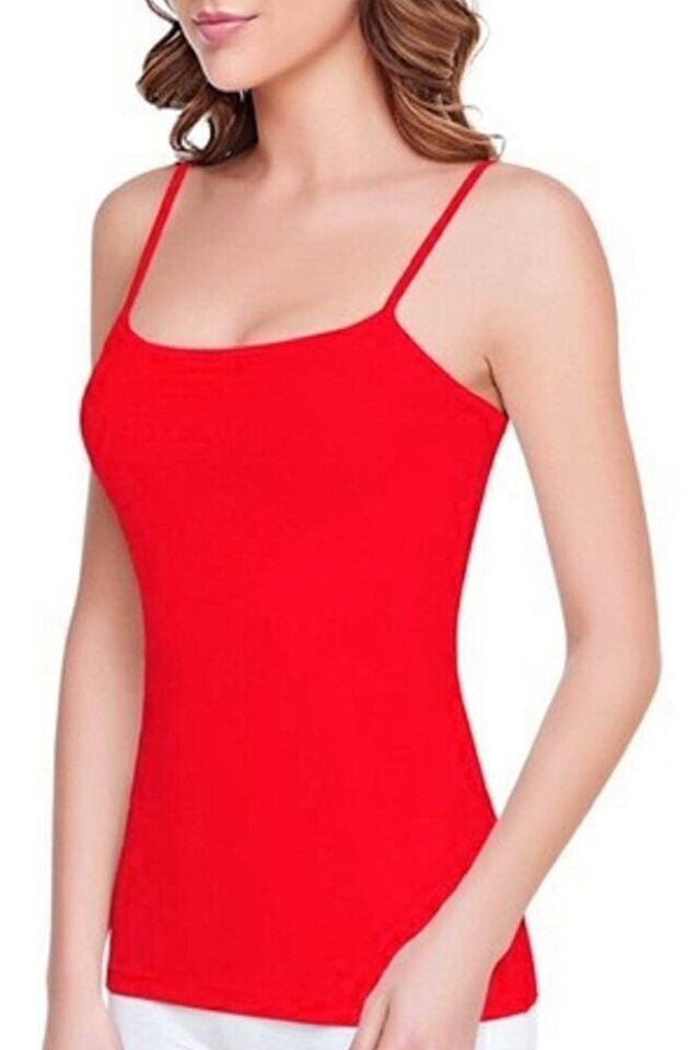 Tutku 6'lı Kadın Ribana %100 Pamuk İp Askılı Atlet 0135