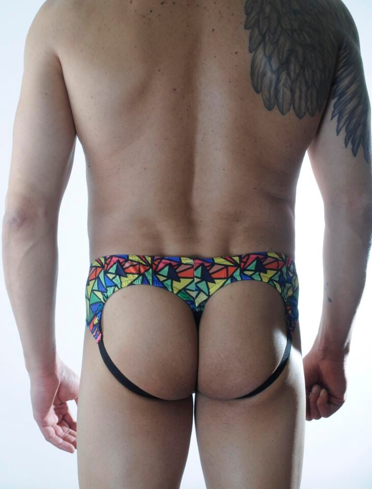 Erkek Üçgen Desenli Jockstrap Fantezi İç Çamaşırı