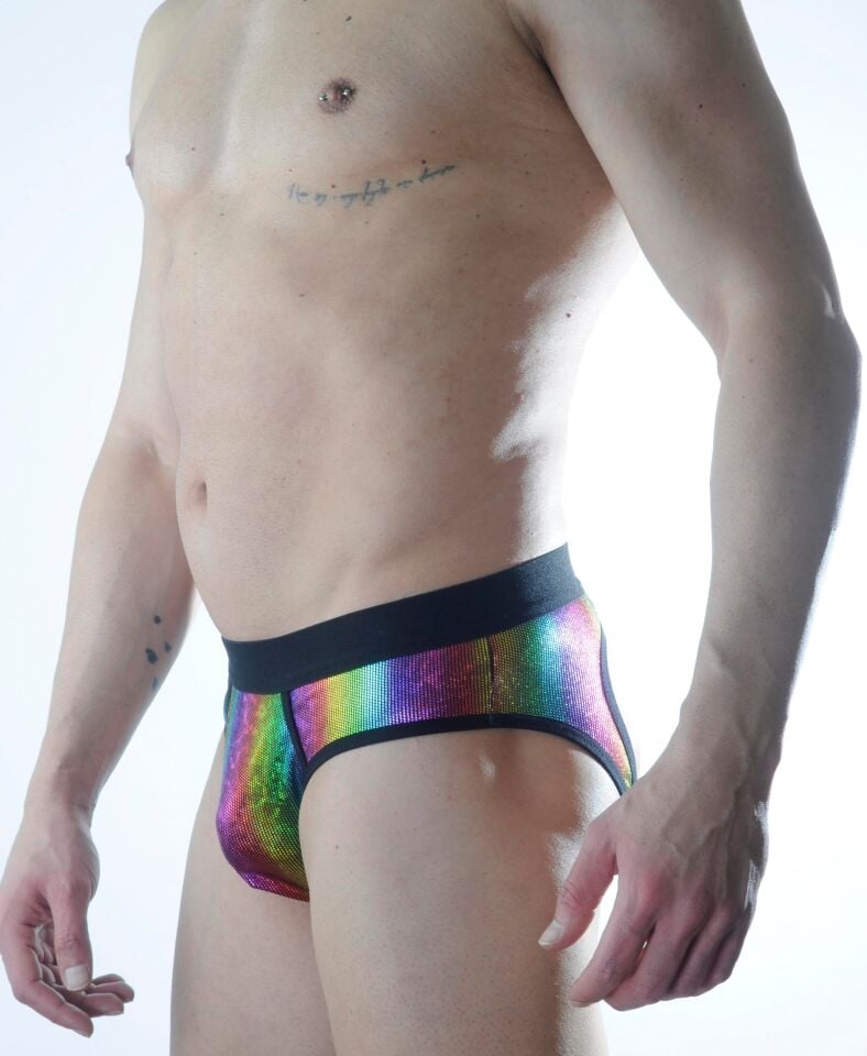 Erkek Renkli Parlak Desenli Jockstrap Fantezi İç Çamaşırı