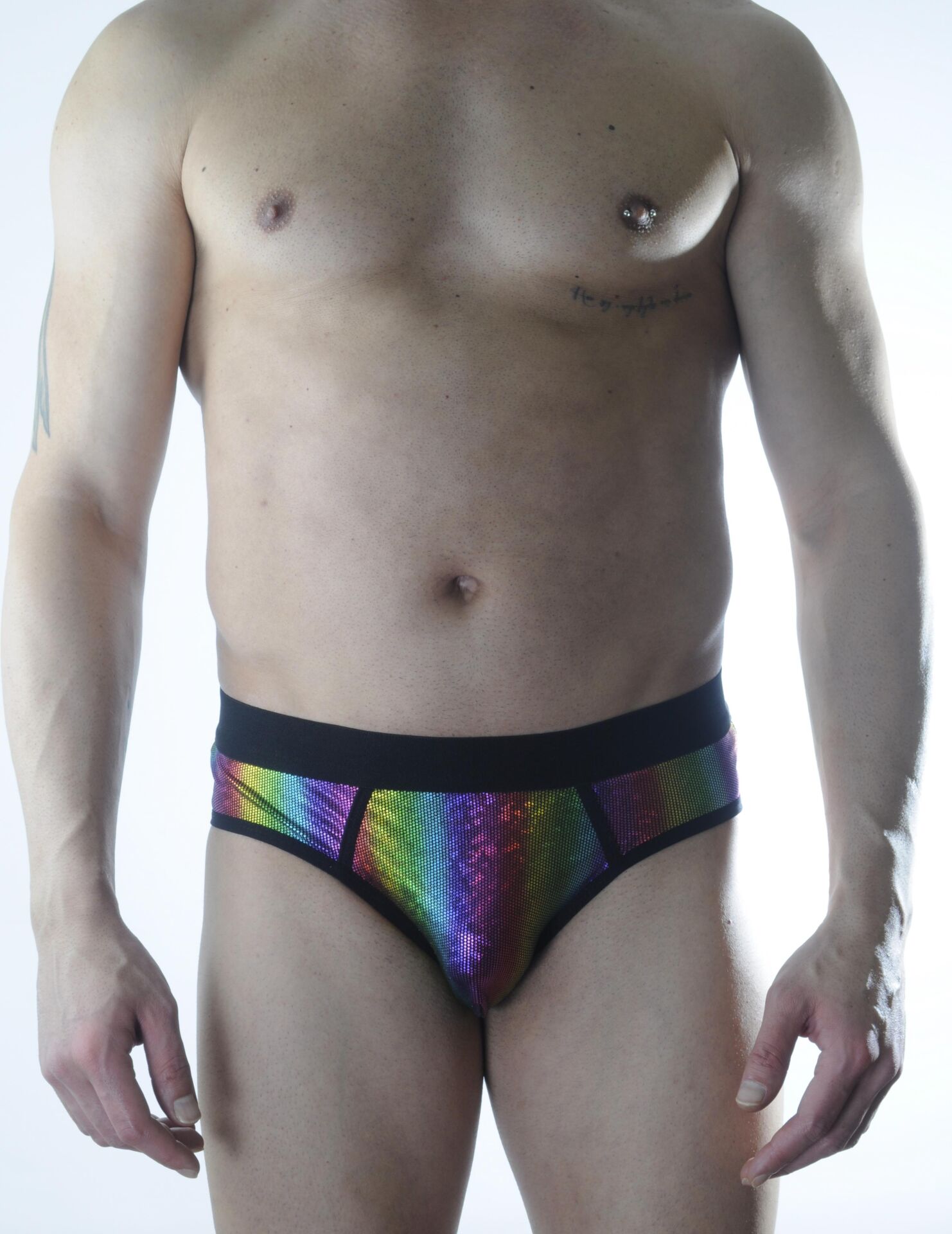 Erkek Renkli Parlak Desenli Jockstrap Fantezi İç Çamaşırı