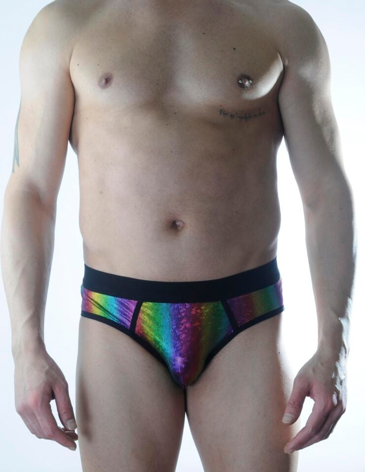 Erkek Renkli Parlak Desenli Jockstrap Fantezi İç Çamaşırı