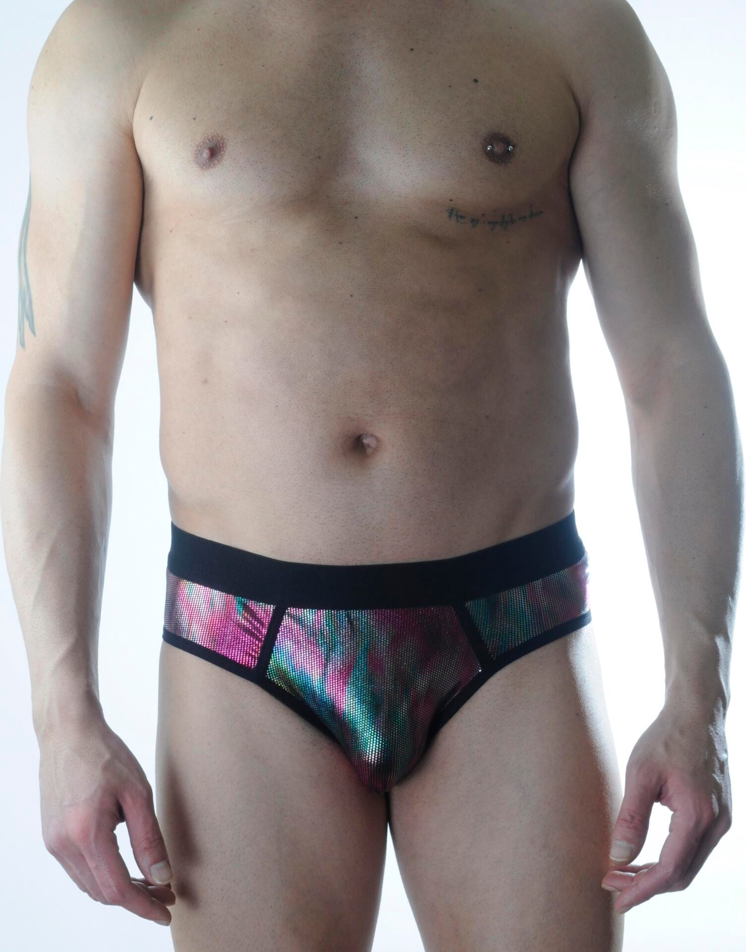 Erkek Renkli Parlak Desenli Jockstrap Fantezi İç Çamaşırı