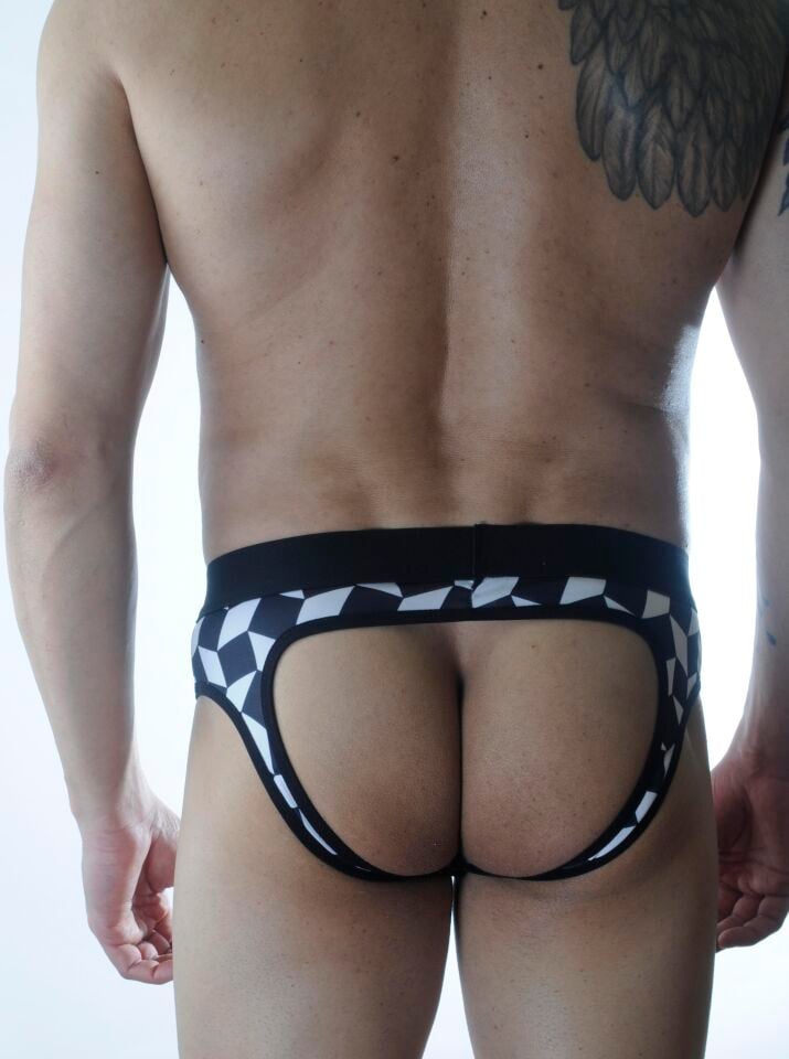 Erkek Karo Desenli Jockstrap Fantezi İç Çamaşırı