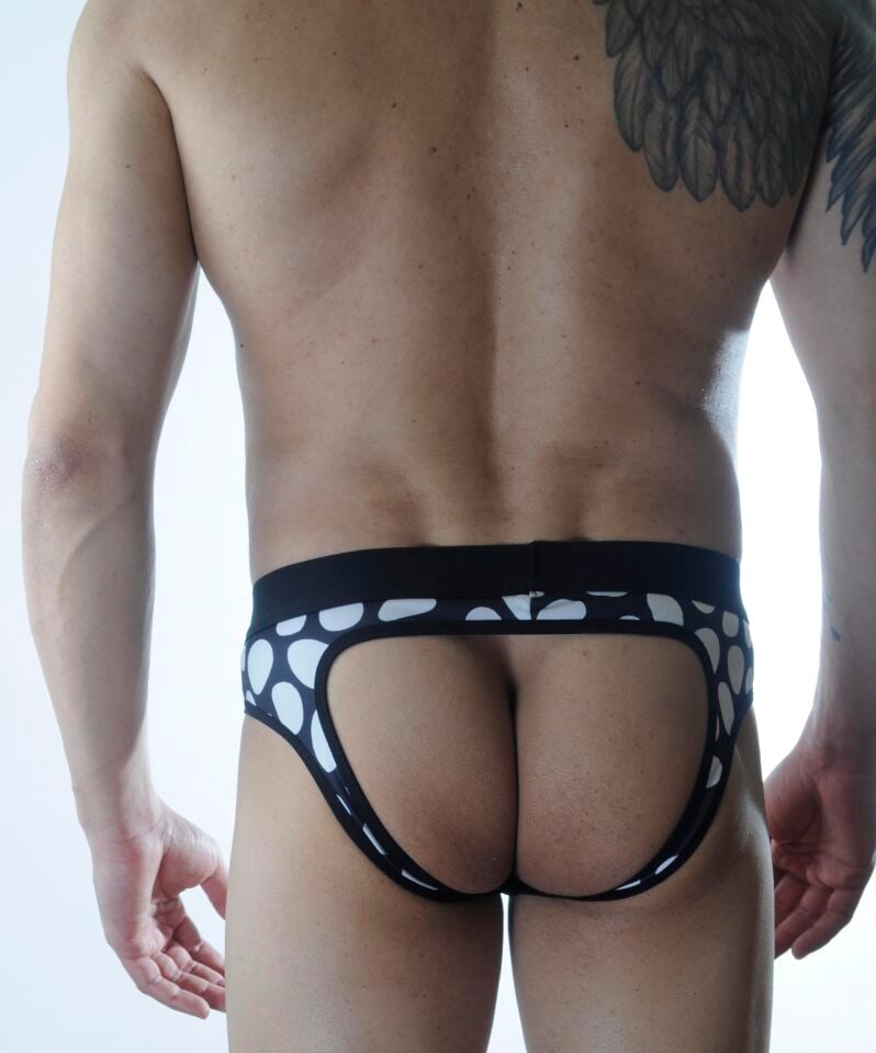 Erkek Yuvarlak Desenli Jockstrap Fantezi İç Çamaşırı