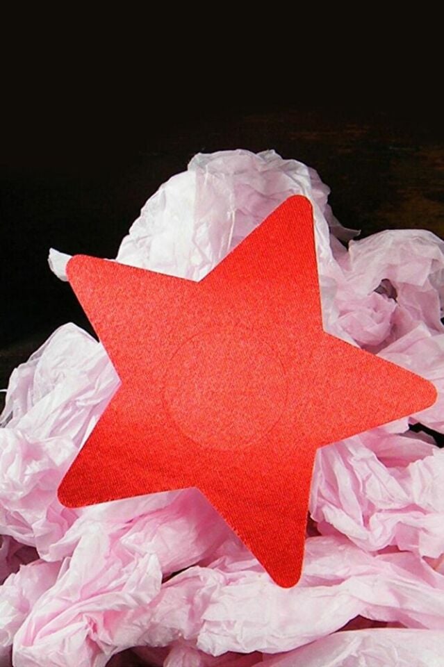 Litae Kırmızı Yıldız Şeklinde Fantezi Göğüs Ucu Kapatıcı