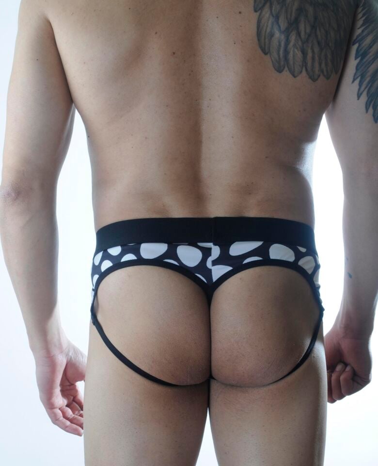 Erkek Yuvarlak Desenli Jockstrap Fantezi İç Çamaşırı