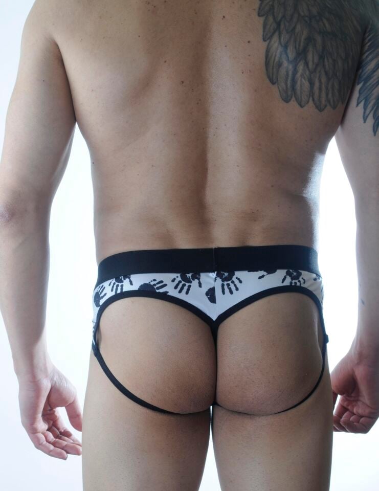 Erkek El Desenli Jockstrap Fantezi İç Çamaşırı