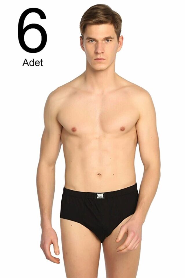Erkek Siyah 6'lı Paket Pamuk Slip