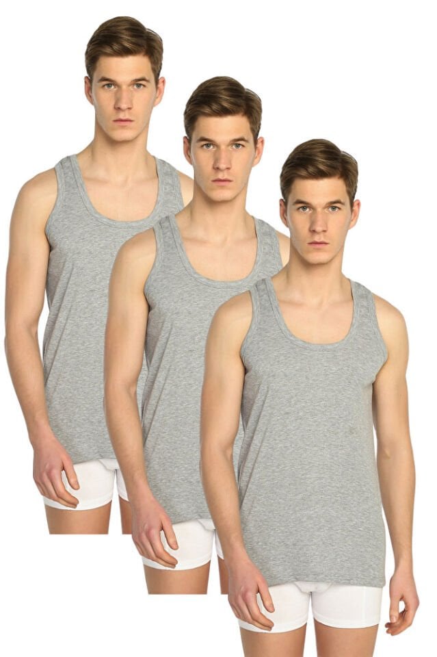 6'lı Tutku Erkek Pamuk Polyester Ribana Klasik Askılı Beyaz Atlet 0102