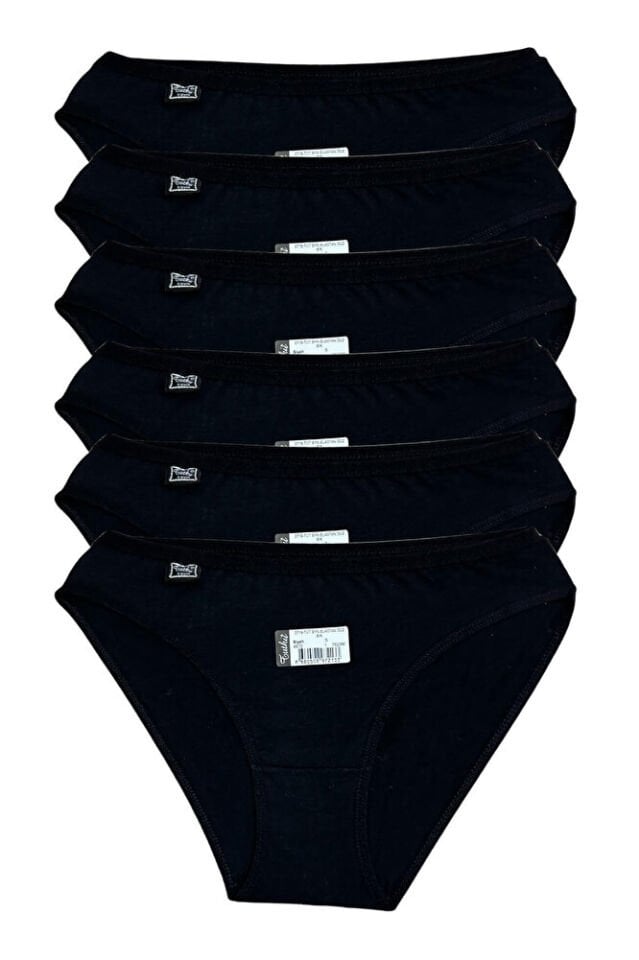 Tutku 6'lı Kadın Elastan Pamuk Penye Düz Bikini Slip Külot S - M -L 715