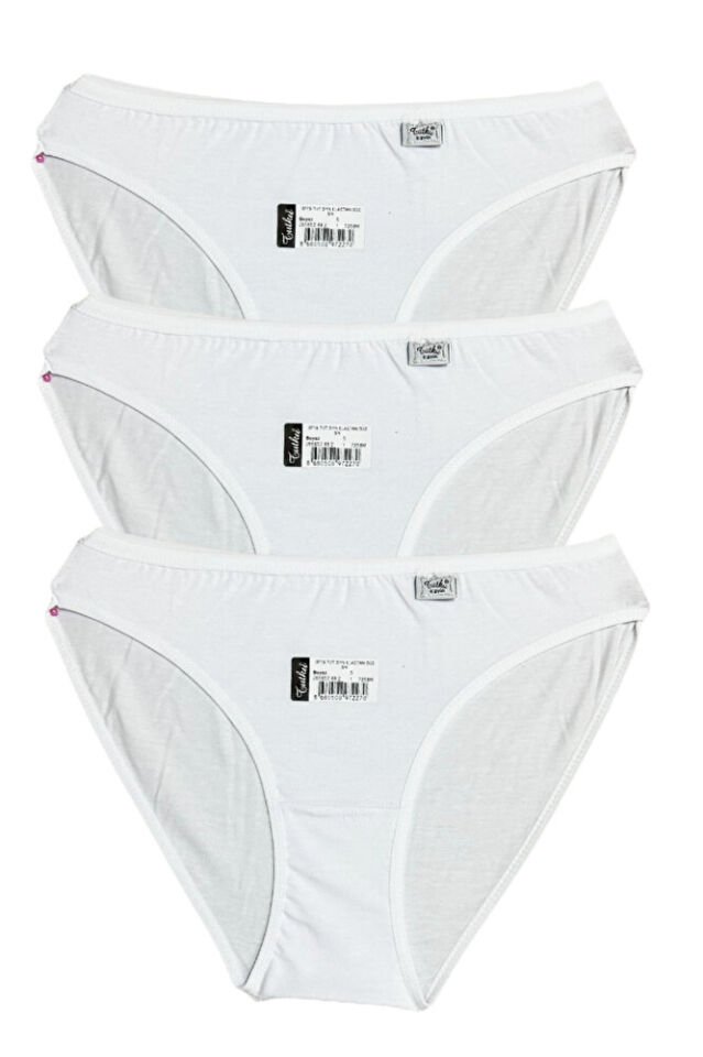 Tutku 6'lı Kadın Elastan Pamuk Penye Düz Bikini Slip Külot S - M -L 715