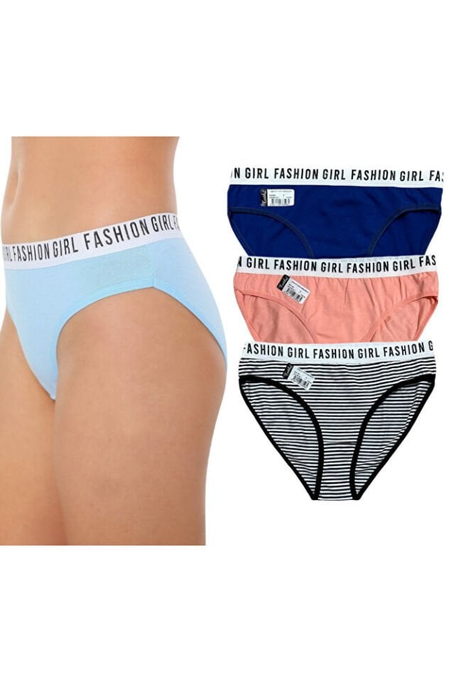 Kadın Hera Bikini Fashion Girl Külot 3'lü Siyah Lacivert Mercan