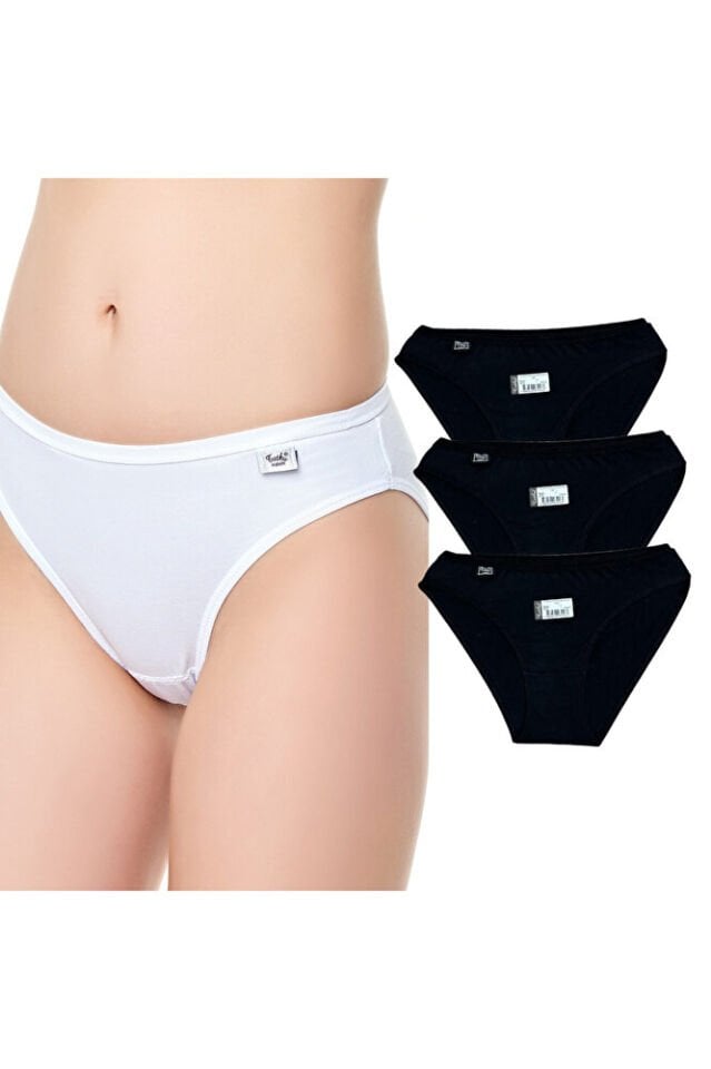 Kadın Elastan Düz Bikini Külot Kırmızı 3'lü Paket