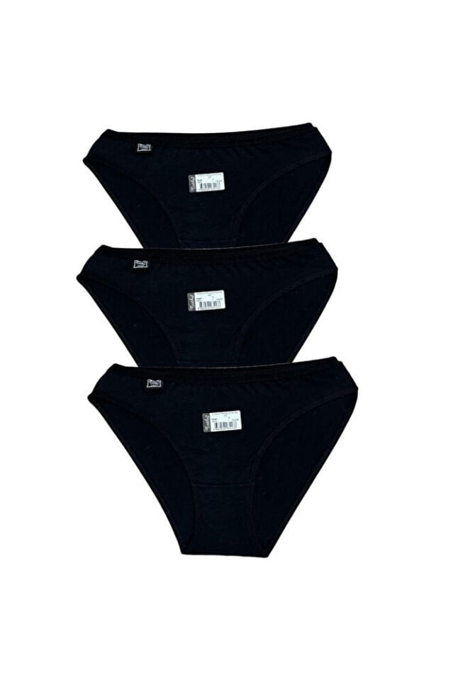 Kadın Elastan Düz Bikini Külot Kırmızı 3'lü Paket