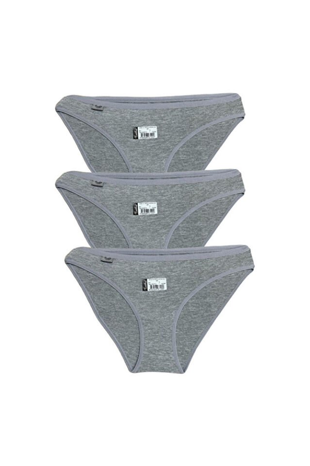 Kadın Elastan Düz Bikini Külot Kırmızı 3'lü Paket