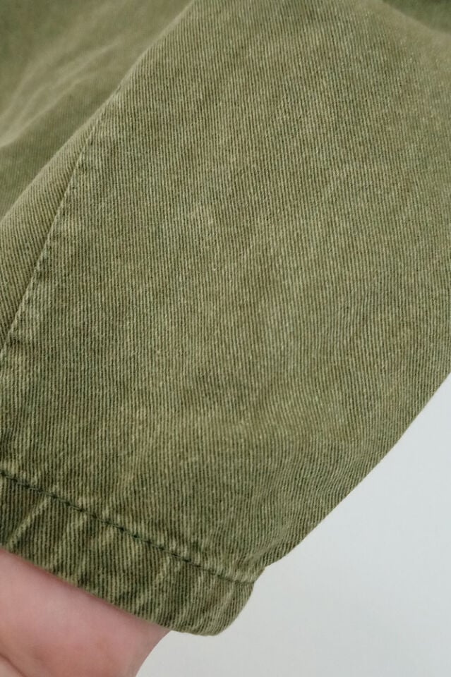 Kadın Haki Kar Yıkamalı Gabardin Şalvar Pantolon – Rahat Kesim, Pamuklu