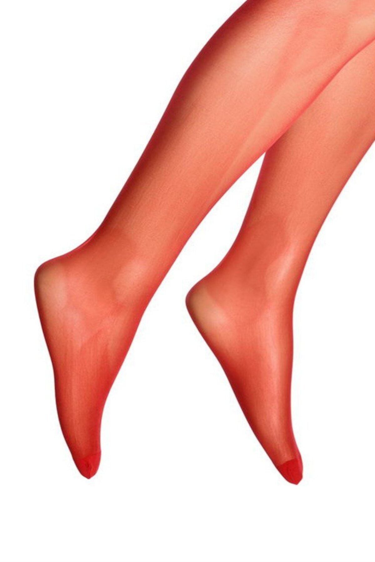 Kadın Kırmızı Silikonlu Kaymaz Dantelli Dizüstü Jartiyer Çorap 15 Denye İnce Parlak Dore